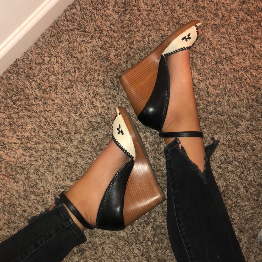 Jack Rogers Ankle Strap Wedges Size 8.5